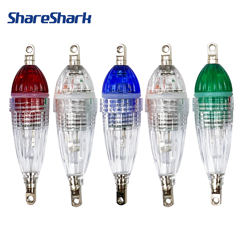 Fish Finder Battery - ShareShark 5個入り/袋 6cm LED点滅魚誘引ライト、深海急速集魚釣りライト（電池付き）