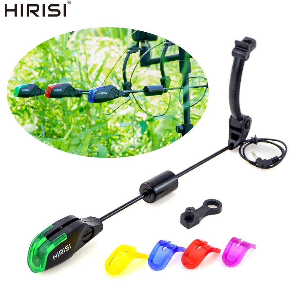 Bite Alarm - Hirisi B2011S LEDフィッシングスインガー バイトインジケーター（交換可能なプラスチックヘッド4個付き）バイトアラームターミナルタックルアクセサリー