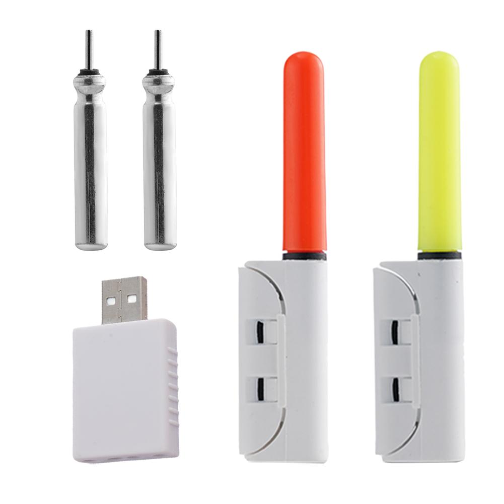 Fish Finder Battery - LEDナイトフィッシングライト、ロッド先端クリップ式発光グロースティック、USB充電式バッテリーチャージャーセット（CR425、CR322対応）