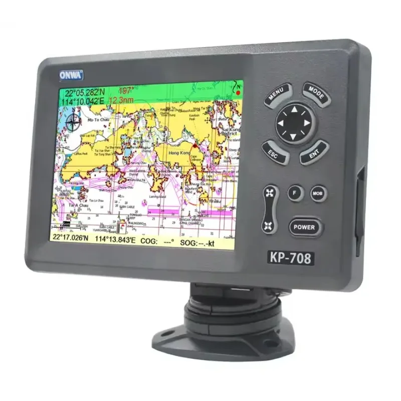 Fish Finder Gps - KP-708 7インチ マリンGPSナビゲーター ナビゲーションチャートプロッター カラフルLCD搭載 外部GPSアンテナ付き