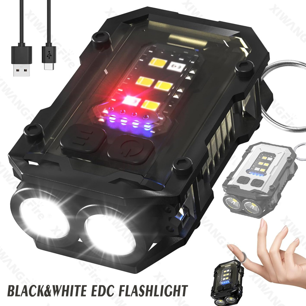 Fishing Light - ミニ COB キーホルダー懐中電灯、クリップオン充電式 EDC トーチ超コンパクトポケットライト、ハイキング、キャンプ、釣り、緊急ギフト用