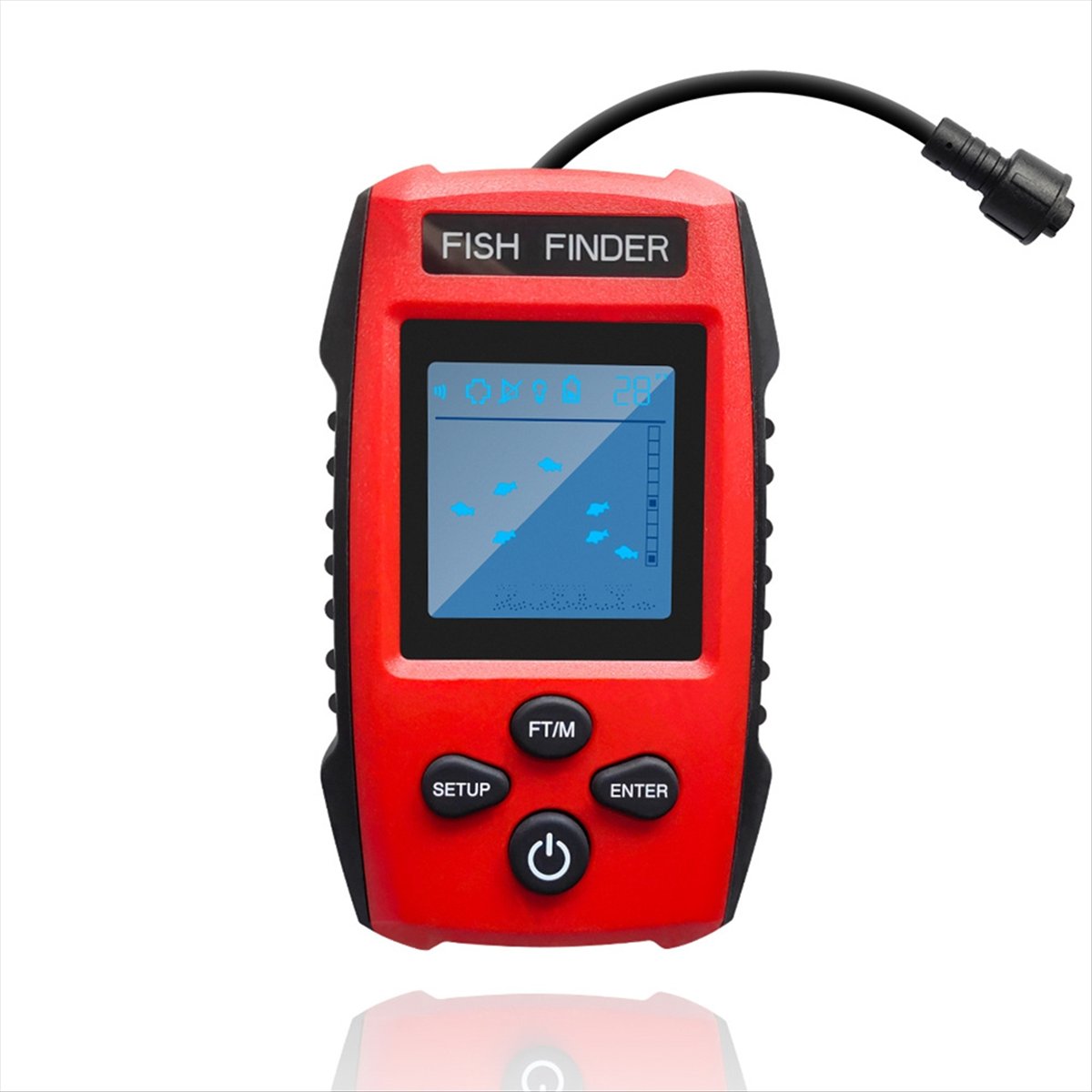 カラー液晶魚群探知機 有線ソナー送信機 検出深度計付き 釣り - Fishing Depth Finder のレビューと価格