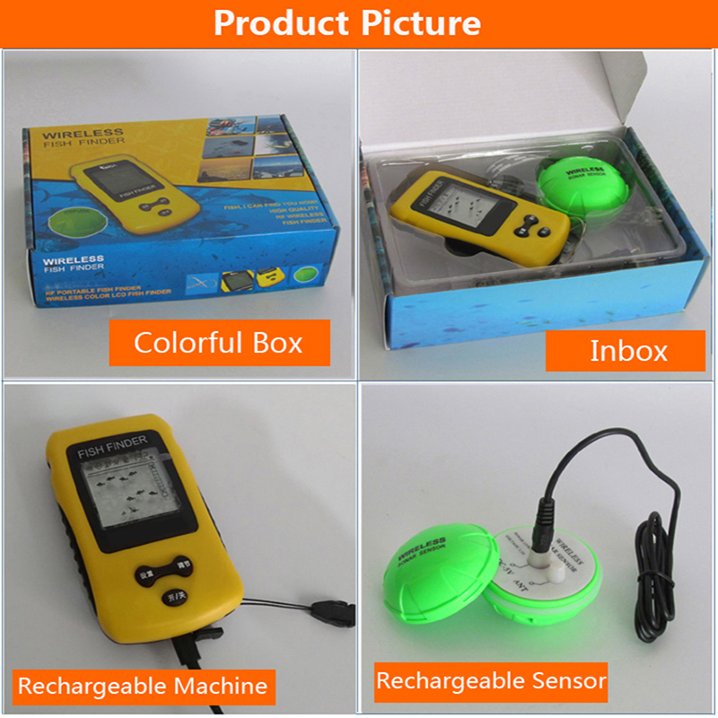 新品 カラフル ワイヤレス魚群探知機、ソナーセンサー トラン - Fish Finder Battery のレビューと価格