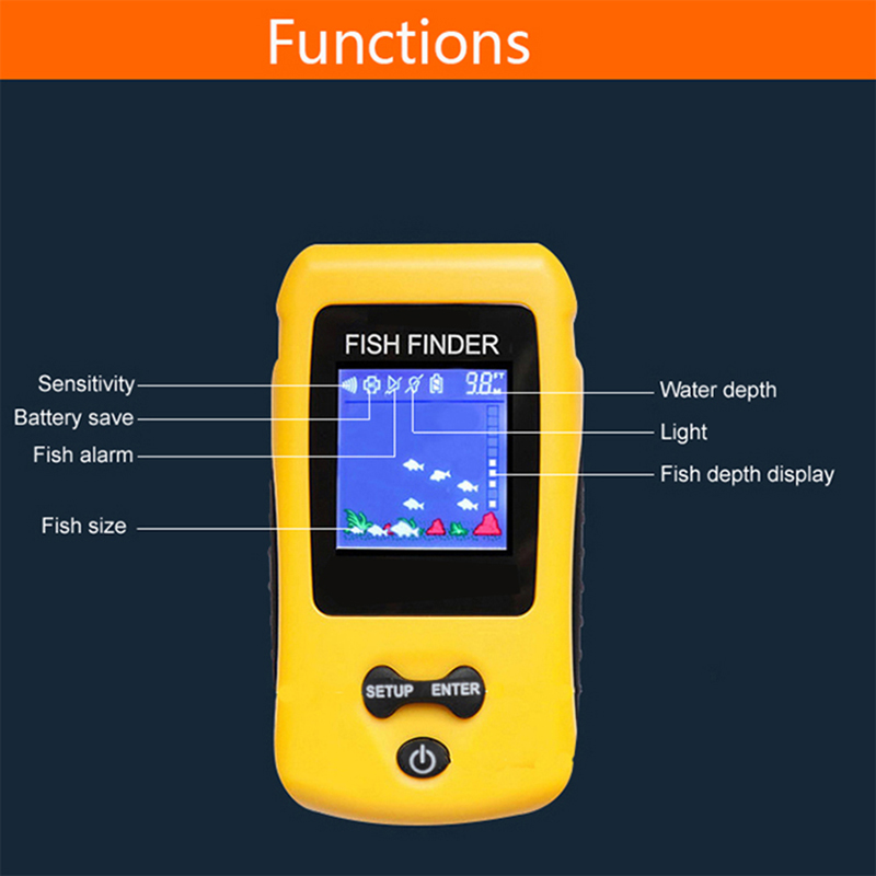 新品 カラフル ワイヤレス魚群探知機、ソナーセンサー トラン - Fish Finder Battery のレビューと価格